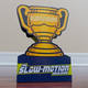The esteemed trophy the winner gets to host, just don’t get it wet, that’s 14K cardboard.